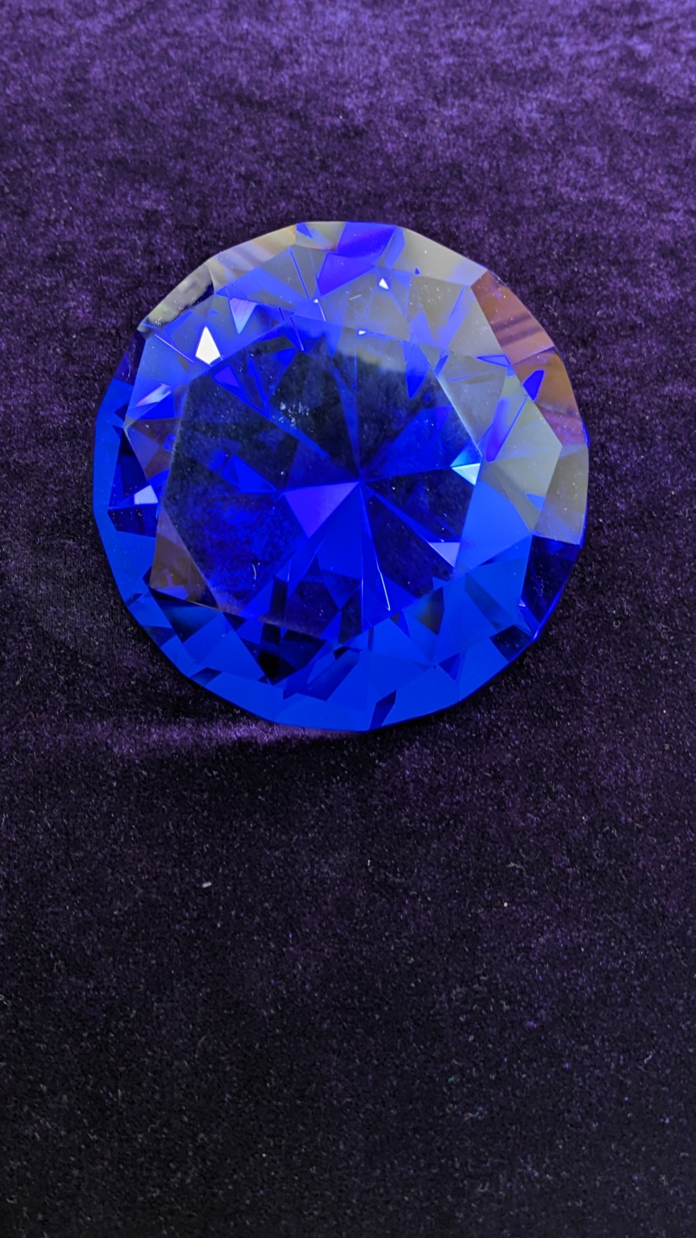 Blue glass paperweight