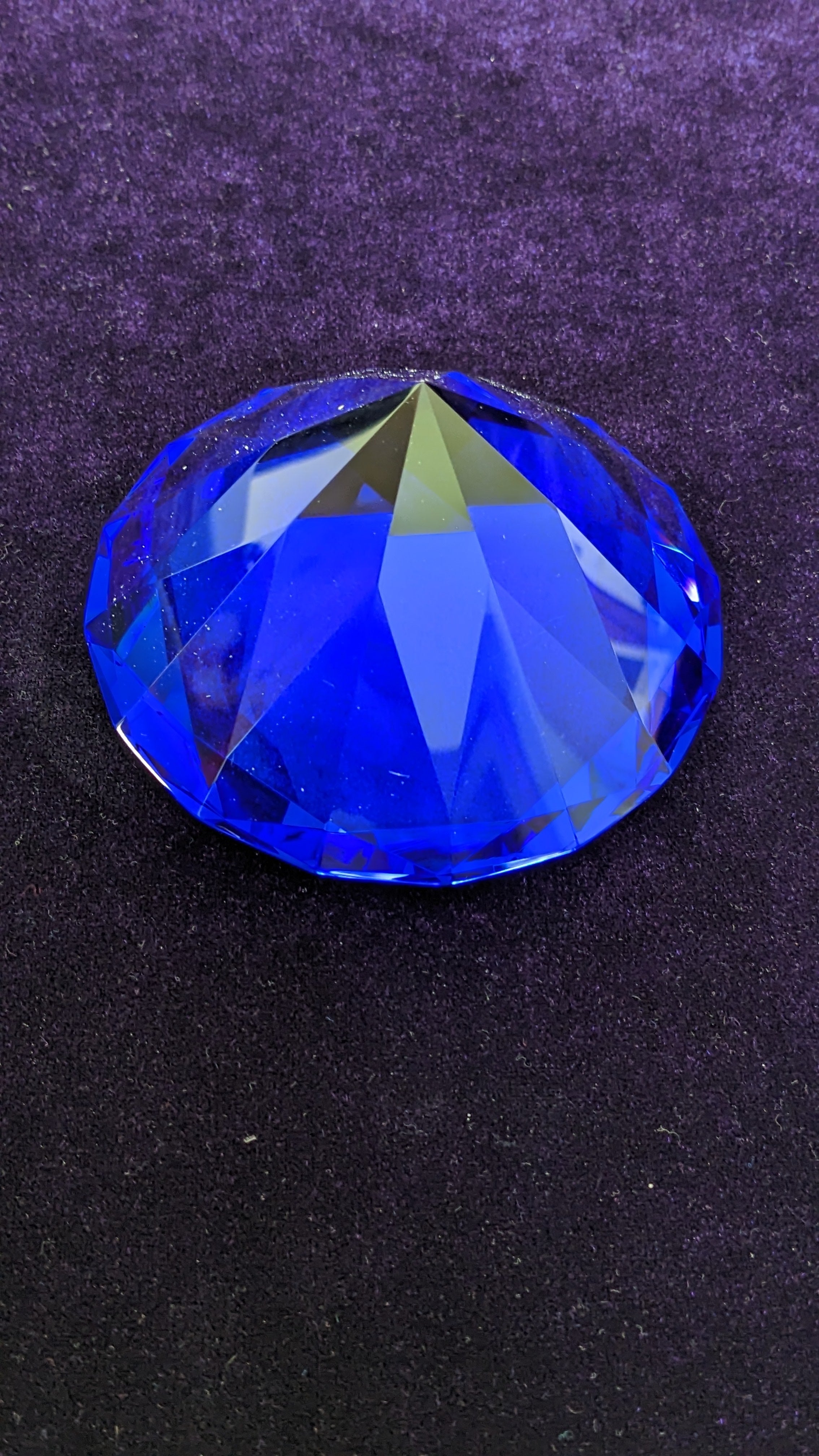 Blue glass paperweight