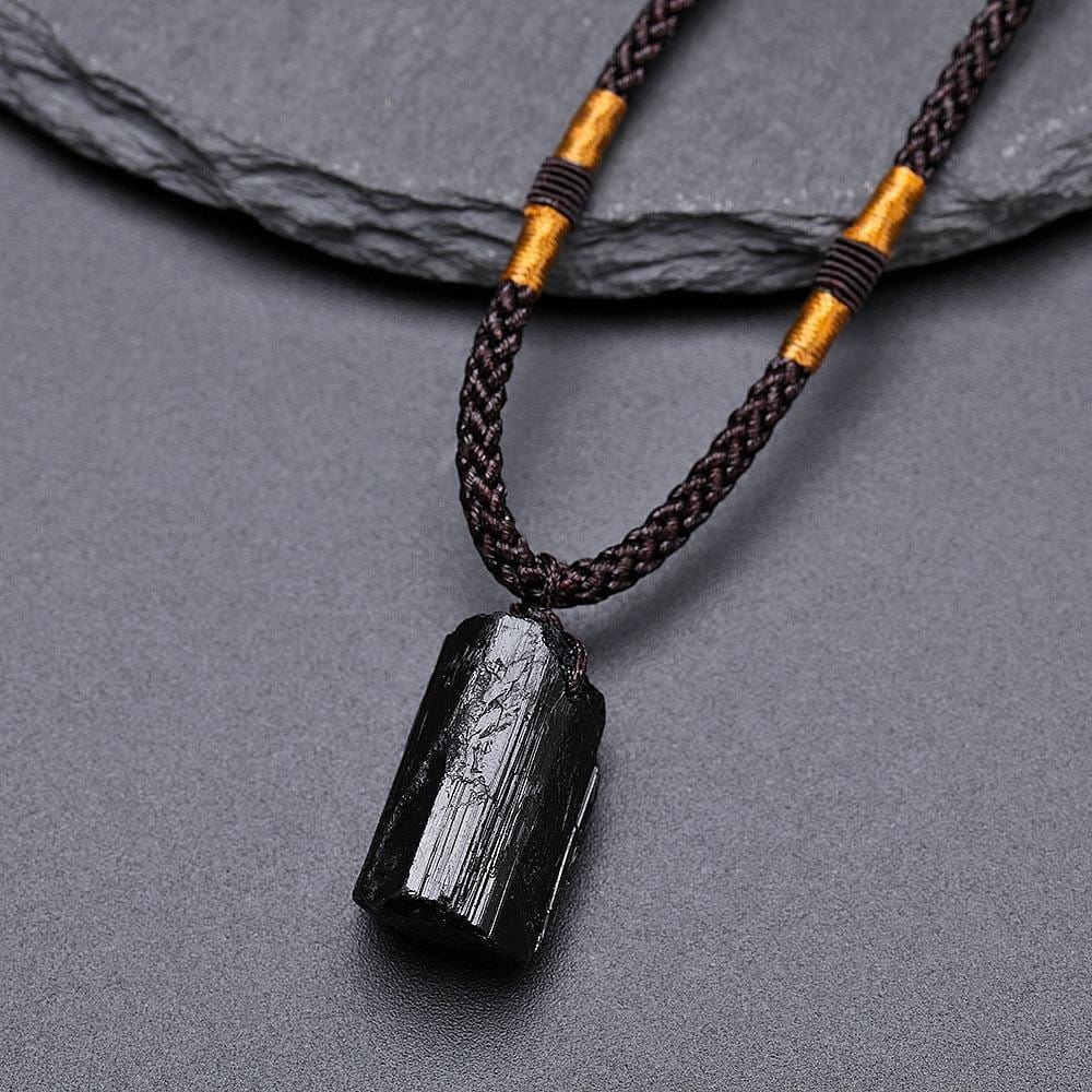 Healing Stone Black Tourmaline Stone Pendant Necklace - Still Water Crystals